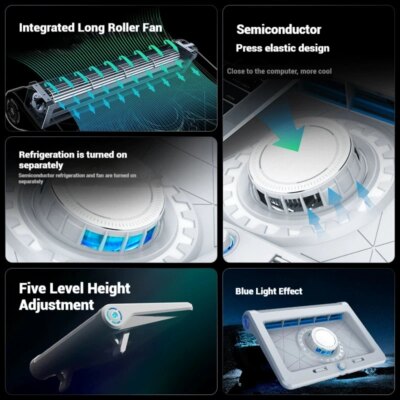 NEW Laptop Cooler Semiconductor & Air-Cooled Double Rapid Cooling Laptop Cooling Pad Notebook Laptop Stand for 12-17.3 Inch - Image 2
