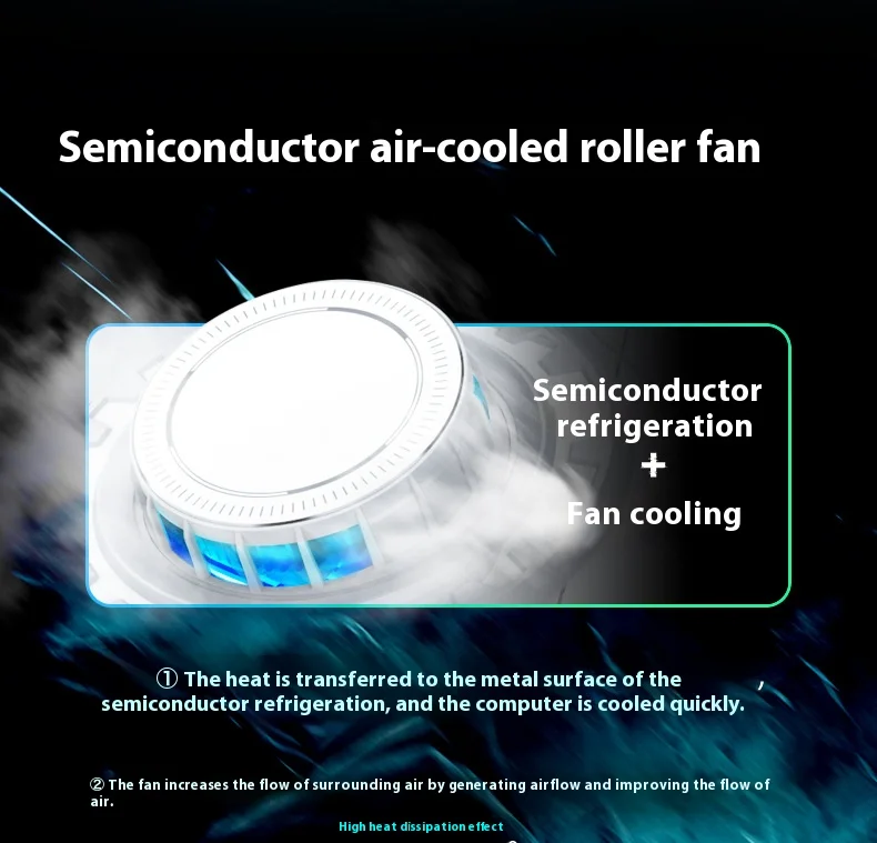 NEW Laptop Cooler Semiconductor & Air-Cooled Double Rapid Cooling Laptop Cooling Pad Notebook Laptop Stand for 12-17.3 Inch