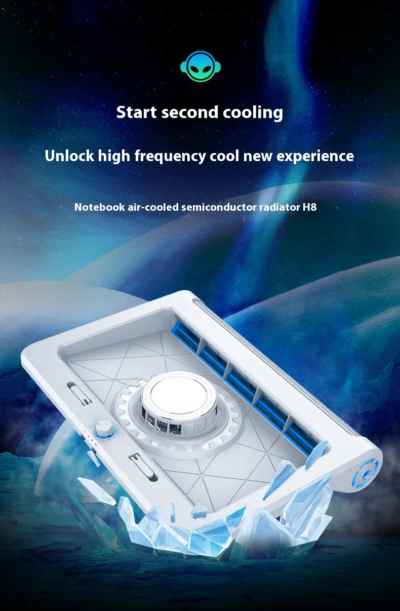 NEW Laptop Cooler Semiconductor & Air-Cooled Double Rapid Cooling Laptop Cooling Pad Notebook Laptop Stand for 12-17.3 Inch