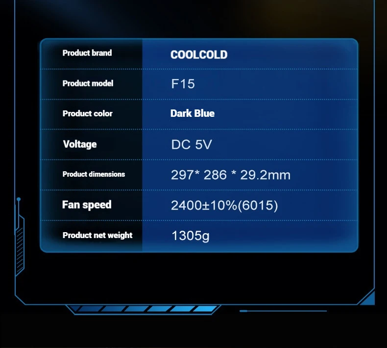 COOLCOLD F15 Gaming RGB Laptop Cooling Pad With 15 Quiet Fans For 12-17.3 Inch With USB TYPE-C Port Notebook Cooler Stand COOLCOLD F15 Gaming RGB Laptop Cooling Pad With 15 Quiet Fans For 12-17.3 Inch With USB TYPE-C Port Notebook Cooler Stand