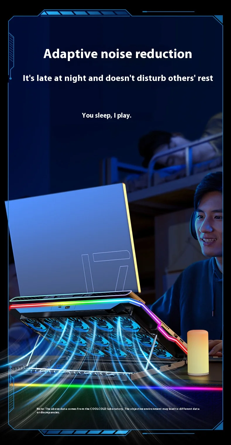 COOLCOLD F15 Gaming RGB Laptop Cooling Pad With 15 Quiet Fans For 12-17.3 Inch With USB TYPE-C Port Notebook Cooler Stand COOLCOLD F15 Gaming RGB Laptop Cooling Pad With 15 Quiet Fans For 12-17.3 Inch With USB TYPE-C Port Notebook Cooler Stand