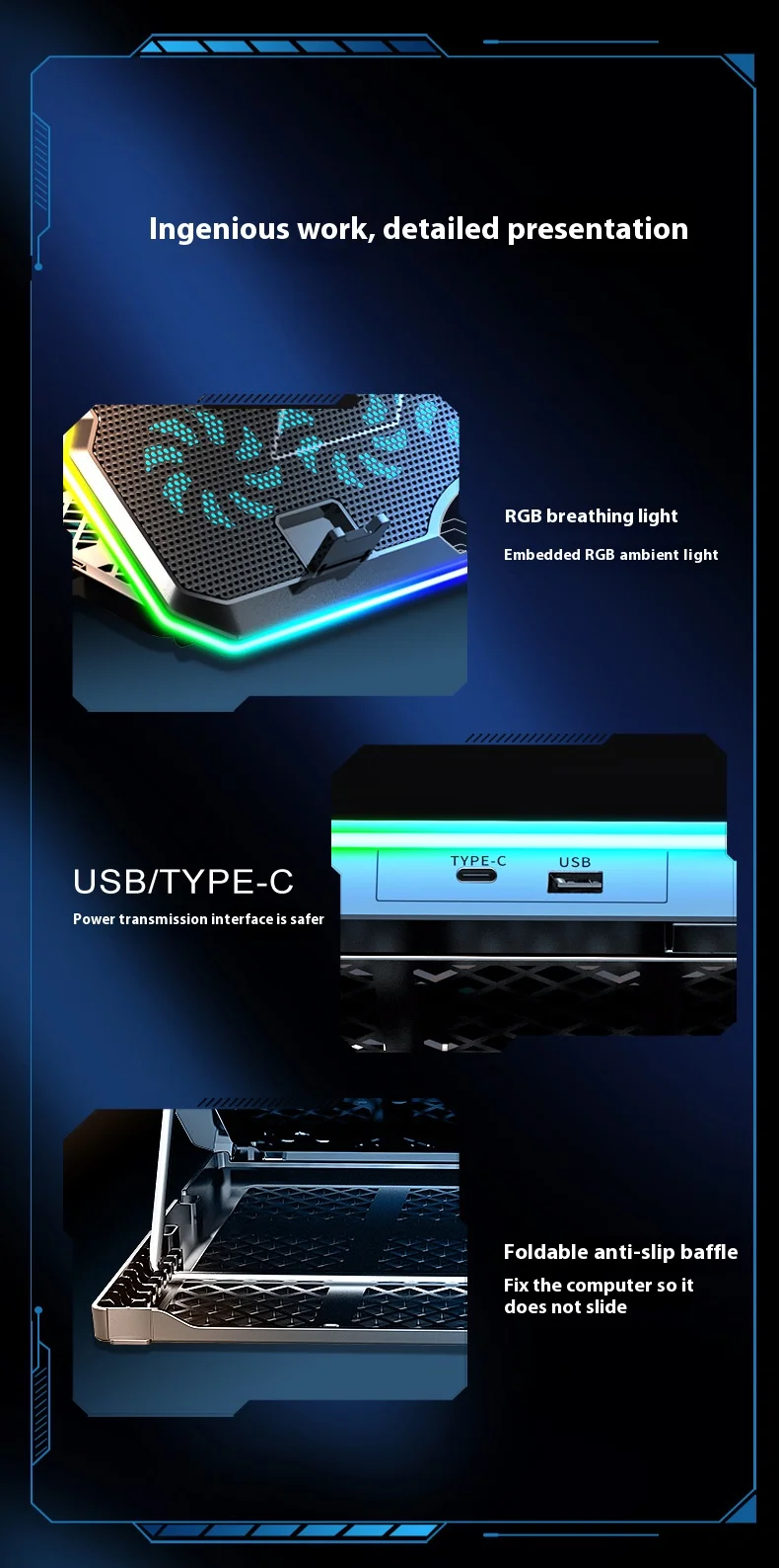 COOLCOLD F15 Gaming RGB Laptop Cooling Pad With 15 Quiet Fans For 12-17.3 Inch With USB TYPE-C Port Notebook Cooler Stand COOLCOLD F15 Gaming RGB Laptop Cooling Pad With 15 Quiet Fans For 12-17.3 Inch With USB TYPE-C Port Notebook Cooler Stand