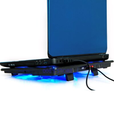 New Radiator Cooler Cooling For Laptop Pad 13 14 15 17" Inch With Five Fan Two USB Port Side-Proof Stand Notebook Light Heatsink - Image 5