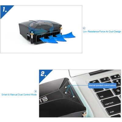 IETS USB Laptop Fan Cooler with Temperature Display Notebook Radiator Rapid Cooling Adjustable Speed Auto-Temp Detection - Image 4