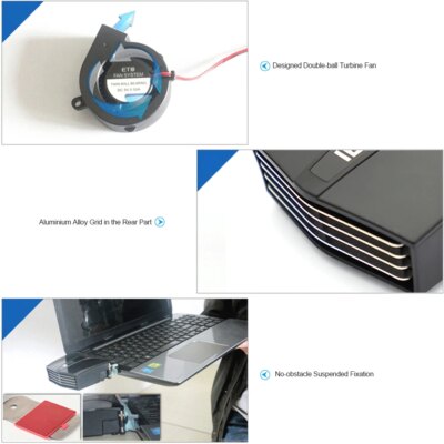 IETS USB Laptop Fan Cooler with Temperature Display Notebook Radiator Rapid Cooling Adjustable Speed Auto-Temp Detection - Image 5