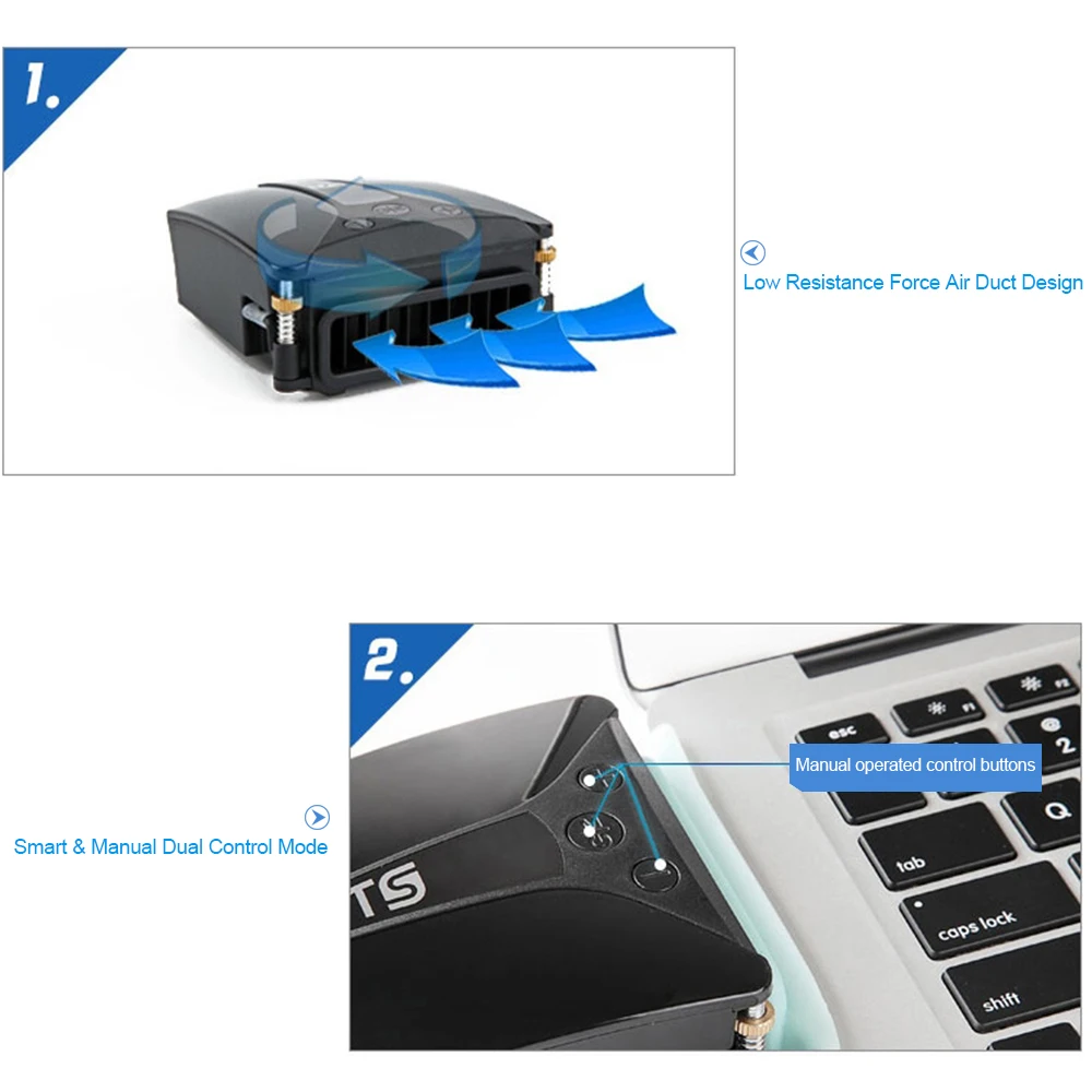 IETS USB Laptop Fan Cooler with Temperature Display Notebook Radiator Rapid Cooling Adjustable Speed Auto-Temp Detection