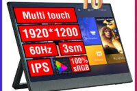 Anmite 16-Inch Portable Touch Monitor 1200P HDR 16:10 Low Blue Light For XBox PS4 / 5 Switch Cell Phone PC Loptop Extension
