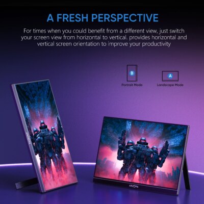 ARZOPA 16.1 inch 100% sRGB 144Hz Portable Monitor Gaming  Laptop Display with Type C Mini HDMI For PS/Steam/Deck/Switch/PC/Mac - Image 4