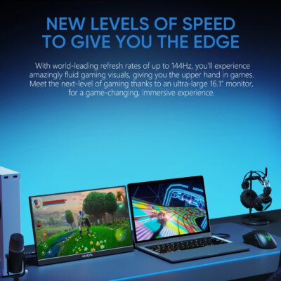 ARZOPA 16.1 inch 100% sRGB 144Hz Portable Monitor Gaming  Laptop Display with Type C Mini HDMI For PS/Steam/Deck/Switch/PC/Mac - Image 3