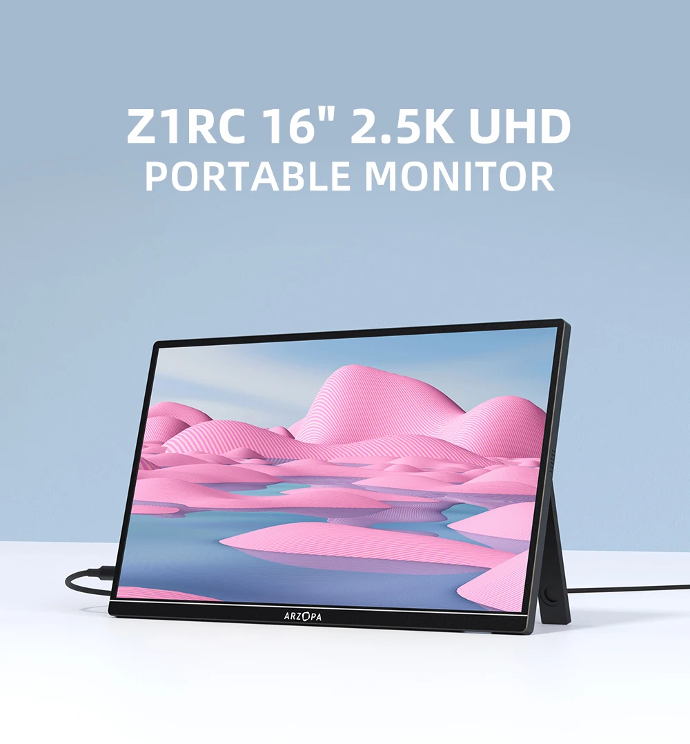 ARZOPA 16inch 2K Portable Monitor 16:10 IPS Screen with type-c mini hdmi Second Display for MAC/Laptop/PC/Xbox/PS4/5/Switch,Z1RC