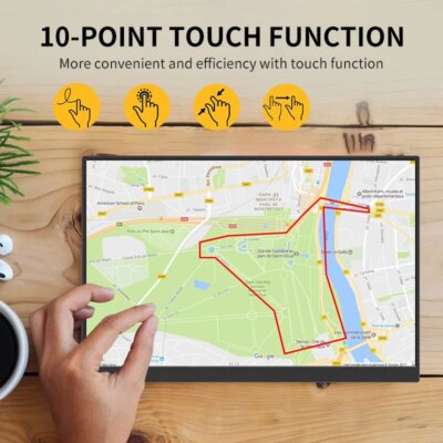HGFRTEE 16inch Touch Portable Monitor 16:10 96%sRGB 350Cd/m² Second Screen For Laptop With Holder Stand Type-C HDMI-Compatible - Image 4