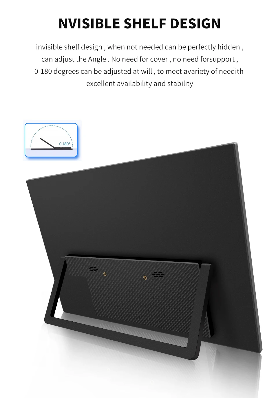 HGFRTEE 16inch Touch Portable Monitor 16:10 96%sRGB 350Cd/m² Second Screen For Laptop With Holder Stand Type-C HDMI-Compatible