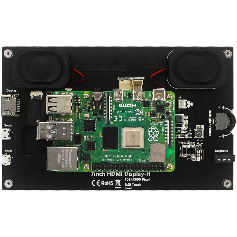 7 Inch Portable Display IPS LCD Capacitive Touch Screen 1024x600 Monitor Optional Speakers for Raspberry Pi 5 4B 3B+ Laptop PC 7 Inch Portable Display IPS LCD Capacitive Touch Screen 1024x600 Monitor Optional Speakers for Raspberry Pi 5 4B 3B+ Laptop PC