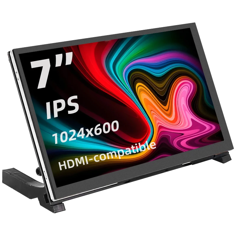 7 Inch Portable Display IPS LCD Capacitive Touch Screen 1024x600 Monitor Optional Speakers for Raspberry Pi 5 4B 3B+ Laptop PC 7 Inch Portable Display IPS LCD Capacitive Touch Screen 1024x600 Monitor Optional Speakers for Raspberry Pi 5 4B 3B+ Laptop PC