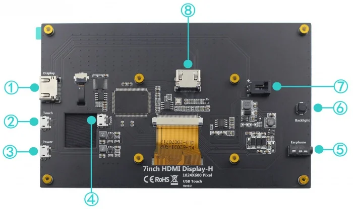 7 Inch Portable Display IPS LCD Capacitive Touch Screen 1024x600 Monitor Optional Speakers for Raspberry Pi 5 4B 3B+ Laptop PC 7 Inch Portable Display IPS LCD Capacitive Touch Screen 1024x600 Monitor Optional Speakers for Raspberry Pi 5 4B 3B+ Laptop PC