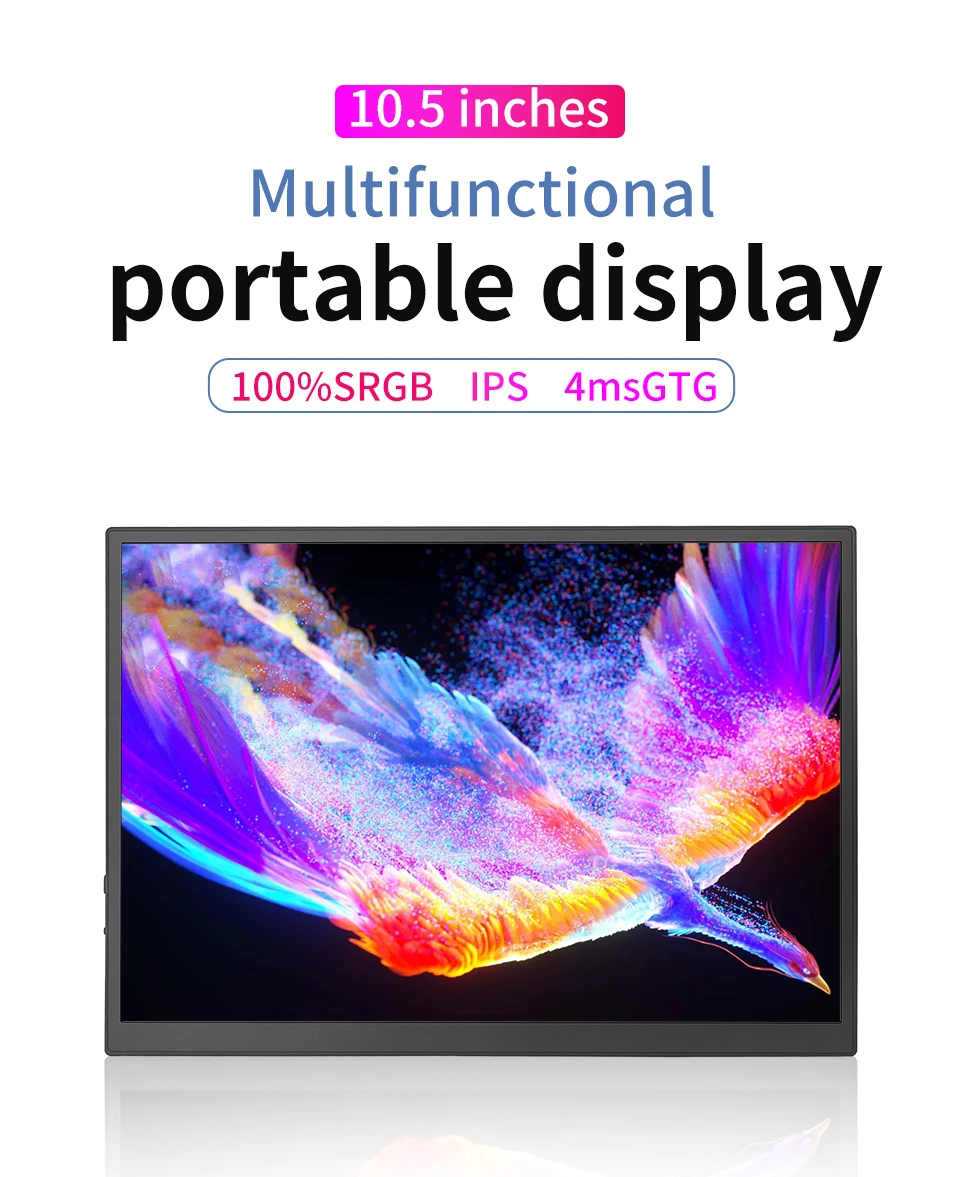 420Cd/m ² 10.5 inch Portable Monitor IPS FHD 1280P 100%SRGB Game Screen Laptop Mac Xbox PS4/5 Switch Display 420Cd/m ² 10.5 inch Portable Monitor IPS FHD 1280P 100%SRGB Game Screen Laptop Mac Xbox PS4/5 Switch Display