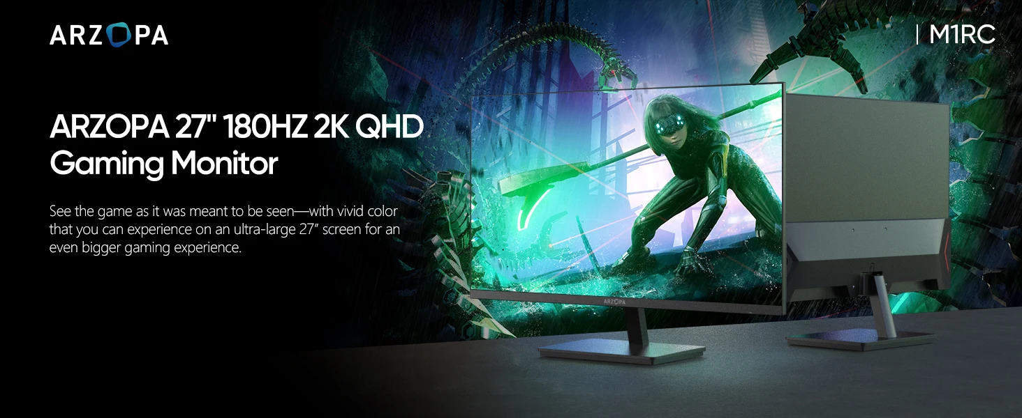 New ARZOPA 27inch 180Hz 2K FastIPS QHD PC Monitor 1ms FreeSync Gaming monitor,M1RC New ARZOPA 27inch 180Hz 2K FastIPS QHD PC Monitor 1ms FreeSync Gaming monitor,M1RC