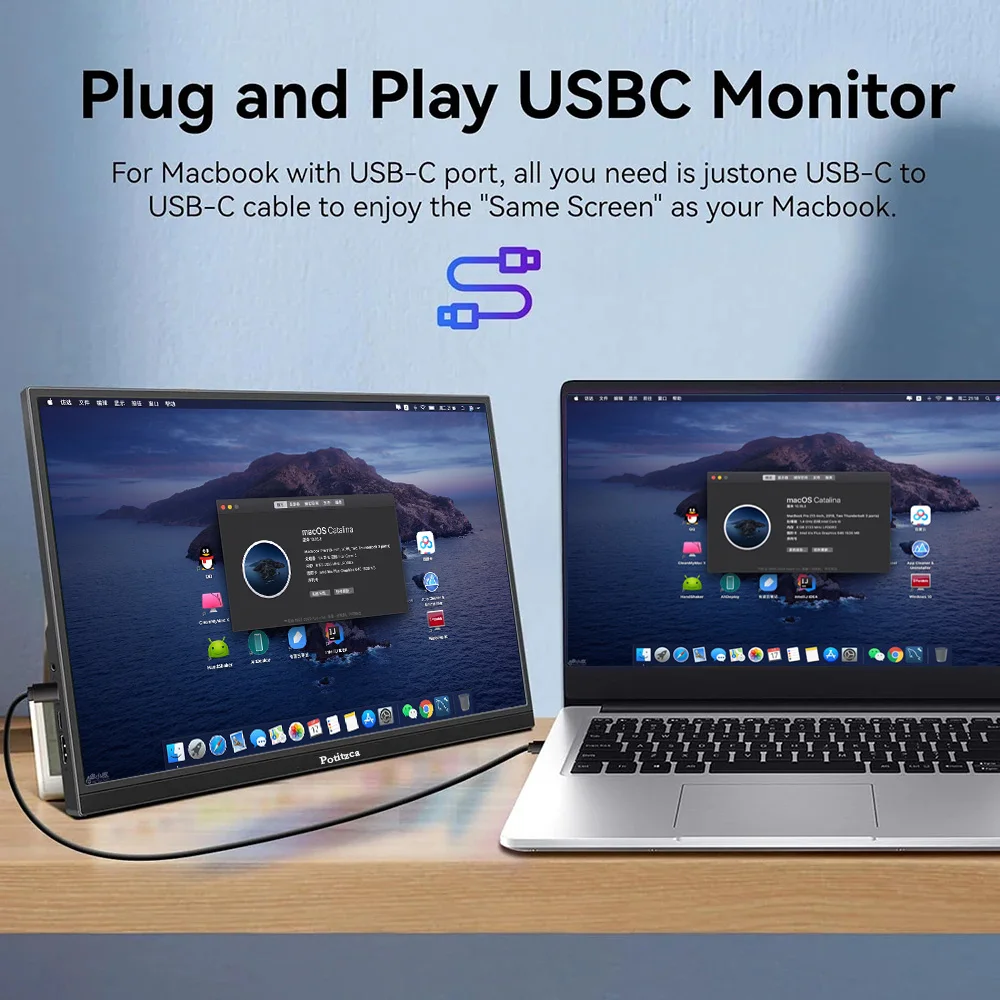 Portable Monitor 16 Inch Touchscreen 1920x1200 Full HD IPS Panel 16:10 USB Type-C HDMI Port for Laptop/MAC/Phone/PS4/Xbox/Switch