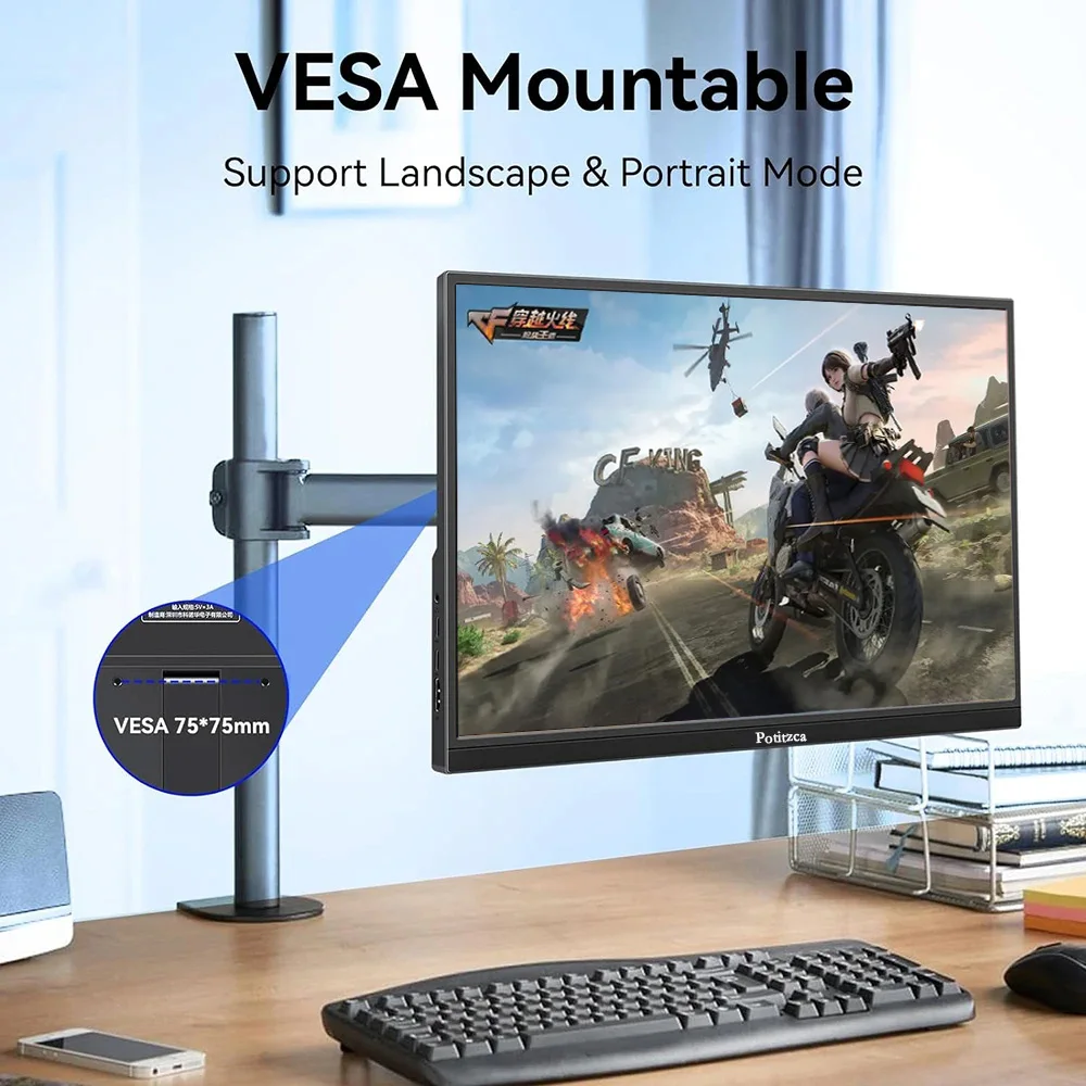 Portable Monitor 16 Inch Touchscreen 1920x1200 Full HD IPS Panel 16:10 USB Type-C HDMI Port for Laptop/MAC/Phone/PS4/Xbox/Switch