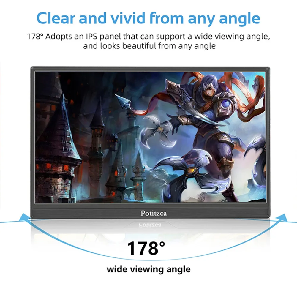 Portable Monitor 16 Inch Touchscreen 1920x1200 Full HD IPS Panel 16:10 USB Type-C HDMI Port for Laptop/MAC/Phone/PS4/Xbox/Switch