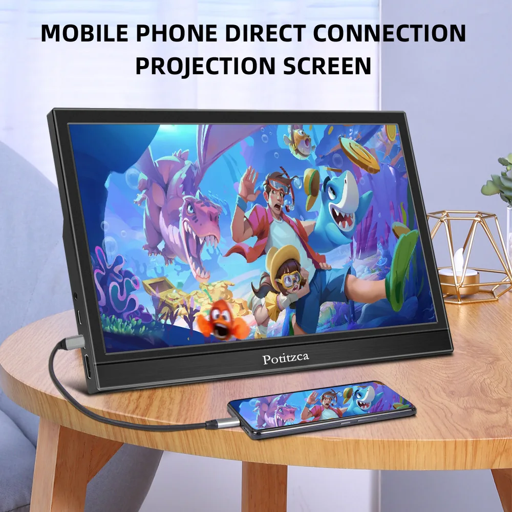Portable Monitor 16 Inch Touchscreen 1920x1200 Full HD IPS Panel 16:10 USB Type-C HDMI Port for Laptop/MAC/Phone/PS4/Xbox/Switch