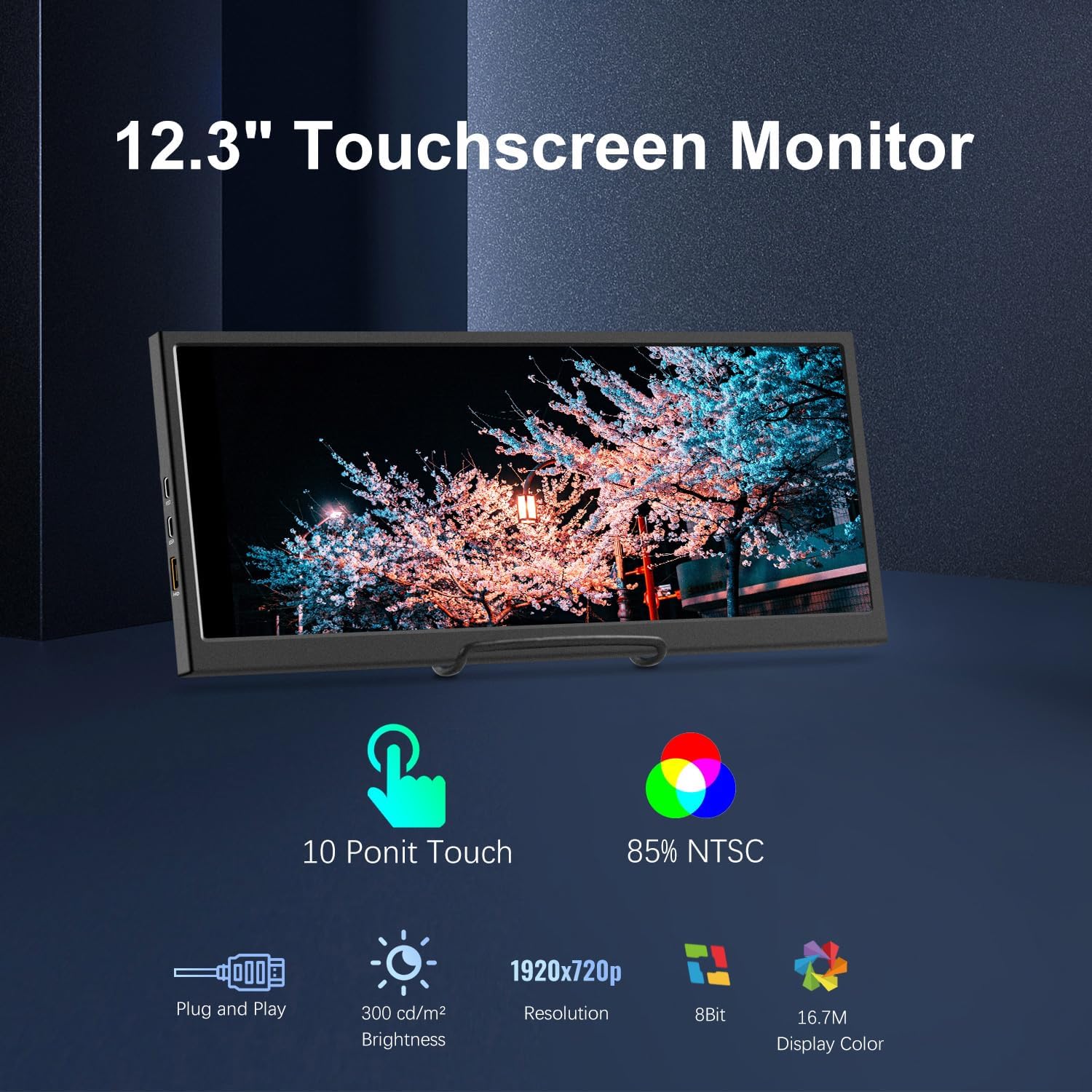 12.3/14.5 inch TouchScreen Monitor HDMI & Type C 1920x720/2.5K IPS Display LCD Bar Computer Temp Display Widescreen 12.3/14.5 inch TouchScreen Monitor HDMI & Type C 1920x720/2.5K IPS Display LCD Bar Computer Temp Display Widescreen