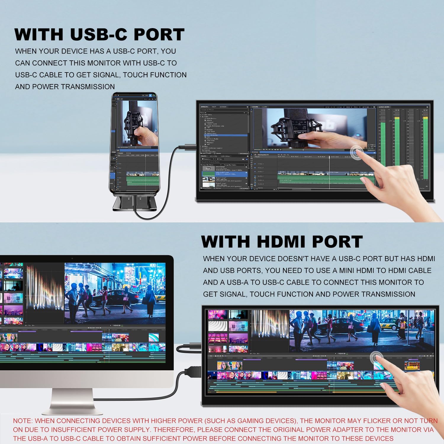 12.3/14.5 inch TouchScreen Monitor HDMI & Type C 1920x720/2.5K IPS Display LCD Bar Computer Temp Display Widescreen 12.3/14.5 inch TouchScreen Monitor HDMI & Type C 1920x720/2.5K IPS Display LCD Bar Computer Temp Display Widescreen