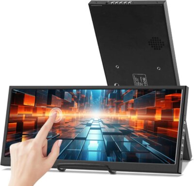 12.3/14.5 inch TouchScreen Monitor HDMI & Type C 1920x720/2.5K IPS Display LCD Bar Computer Temp Display Widescreen
