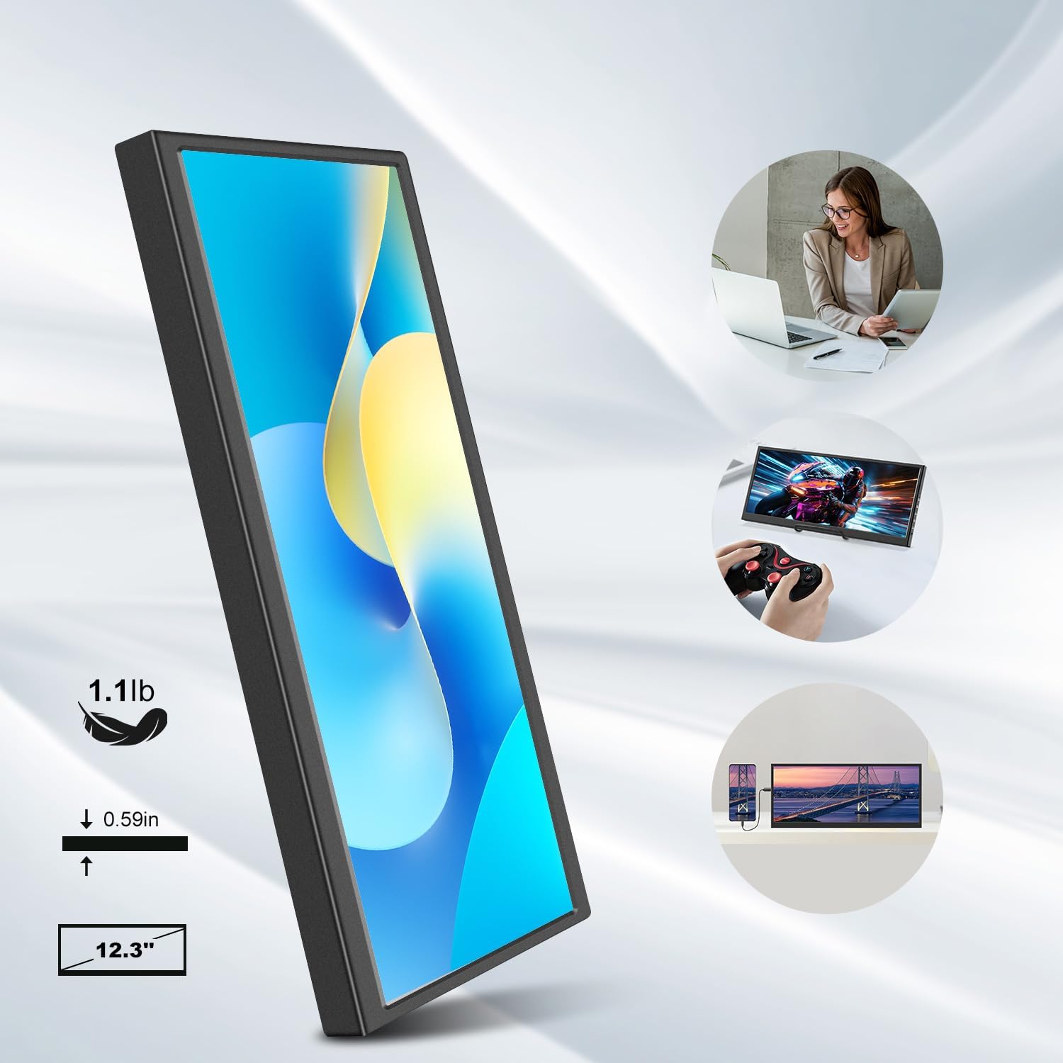 12.3/14.5 inch TouchScreen Monitor HDMI & Type C 1920x720/2.5K IPS Display LCD Bar Computer Temp Display Widescreen 12.3/14.5 inch TouchScreen Monitor HDMI & Type C 1920x720/2.5K IPS Display LCD Bar Computer Temp Display Widescreen