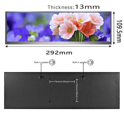 12.3/14.5 inch TouchScreen Monitor HDMI & Type C 1920x720/2.5K IPS Display LCD Bar Computer Temp Display Widescreen - Image 4