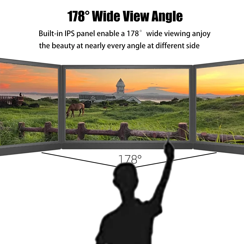 10.3 inch TouchScreen Monitor 1920x720 IPS Display LCD Bar Computer Temp Display Extender Monitor