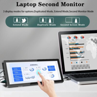 10.3 inch TouchScreen Monitor 1920x720 IPS Display LCD Bar Computer Temp Display Extender Monitor - Image 4