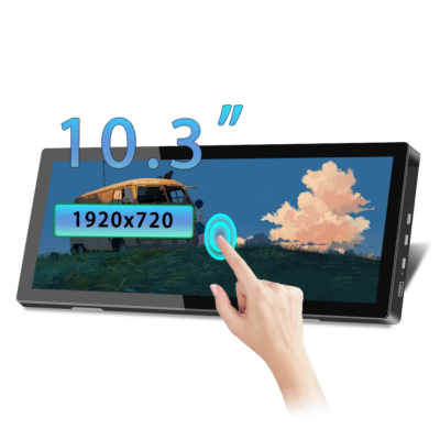 10.3 inch TouchScreen Monitor 1920x720 IPS Display LCD Bar Computer Temp Display Extender Monitor