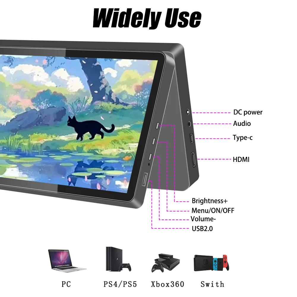 10.3 inch TouchScreen Monitor 1920x720 IPS Display LCD Bar Computer Temp Display Extender Monitor
