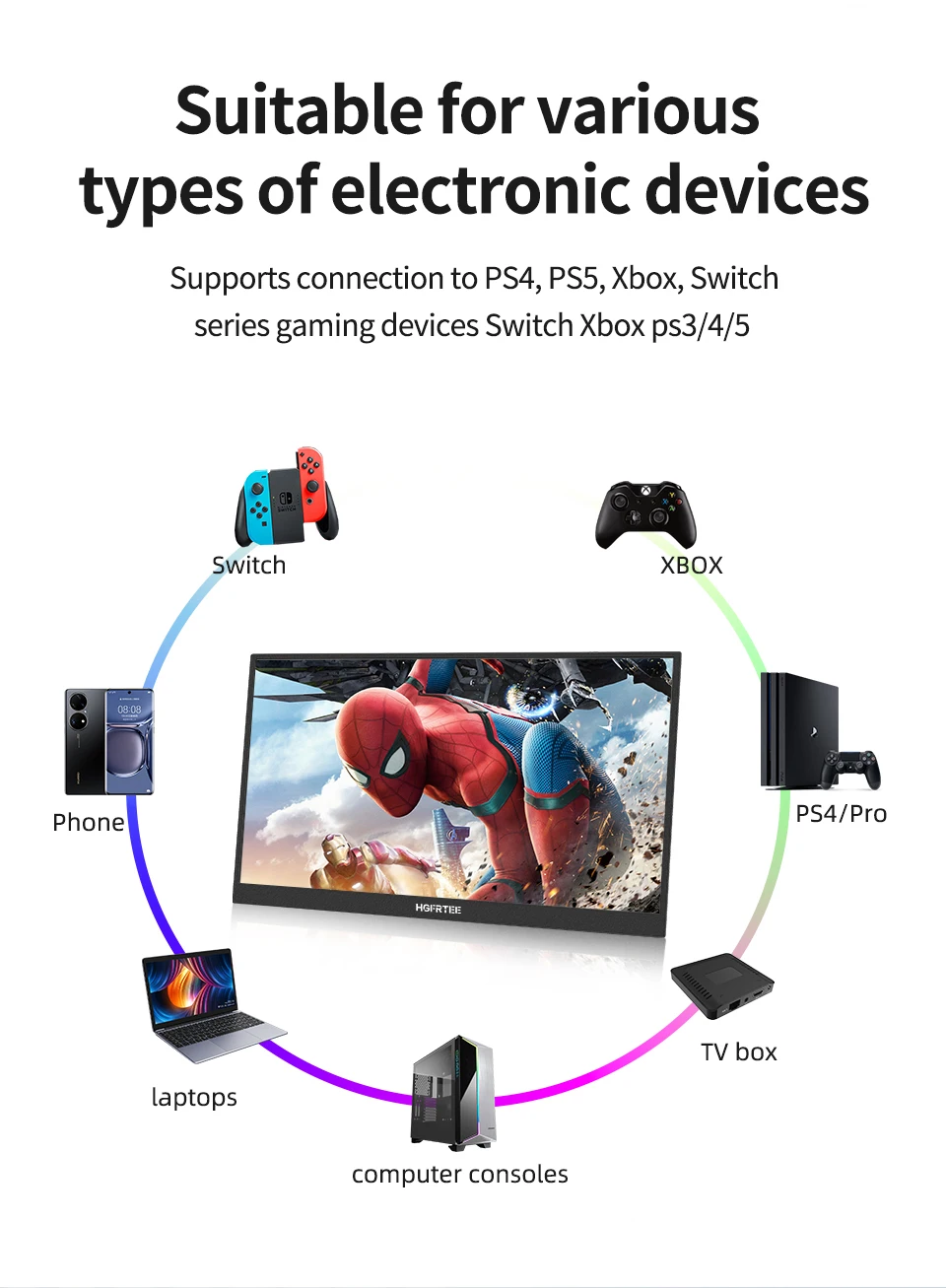 17.3 Inch Mobile Portable Monitor External Screen Game PC Display HDMI-Compatible For Switch Laptop xbox 17.3 Inch Mobile Portable Monitor External Screen Game PC Display HDMI-Compatible For Switch Laptop xbox