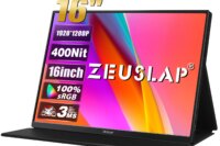 ZEUSLAP 16" Portable Monitor 100%sRGB 1200P IPS Screen Travel Gaming Computer Display for Steam Deck Laptop Switch PS4 PS5 Xbox