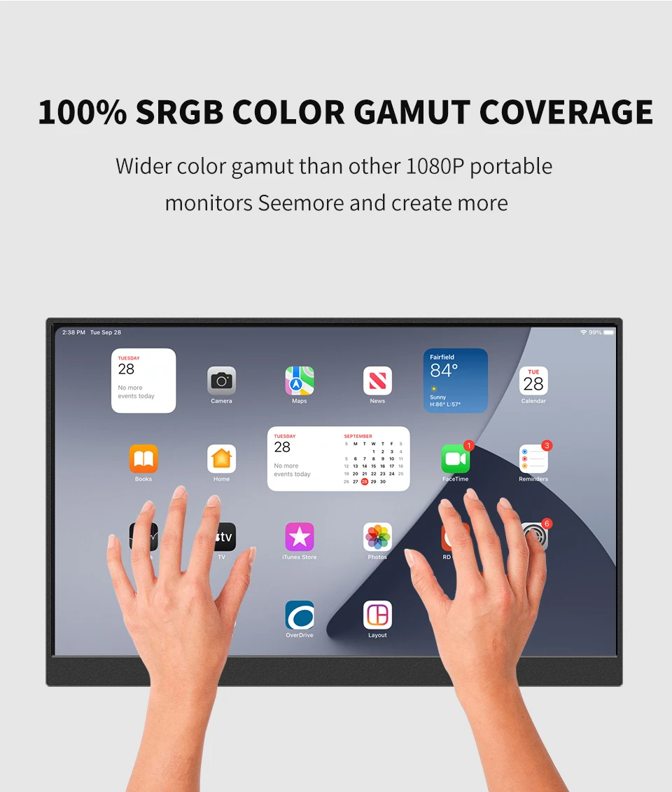 14.1 Inch Touch Screen Portable Monitor 100%sRGB 400cd/m2 Gaming Computer Expand Display For XBox PS4/ 5 Switch Loptop 14.1 Inch Touch Screen Portable Monitor 100%sRGB 400cd/m2 Gaming Computer Expand Display For XBox PS4/ 5 Switch Loptop