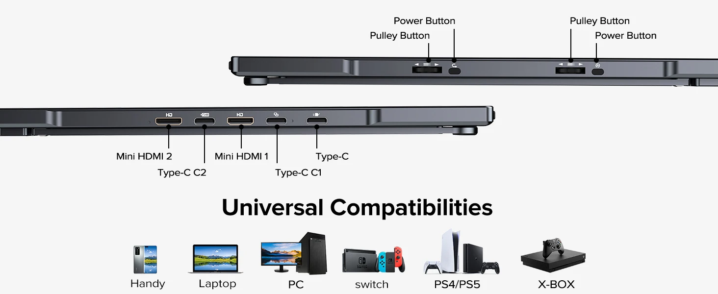 UStation Δ / Delta Plus Stacked Monitor No Drive Required Laptop Dual Screen Folding 18.5