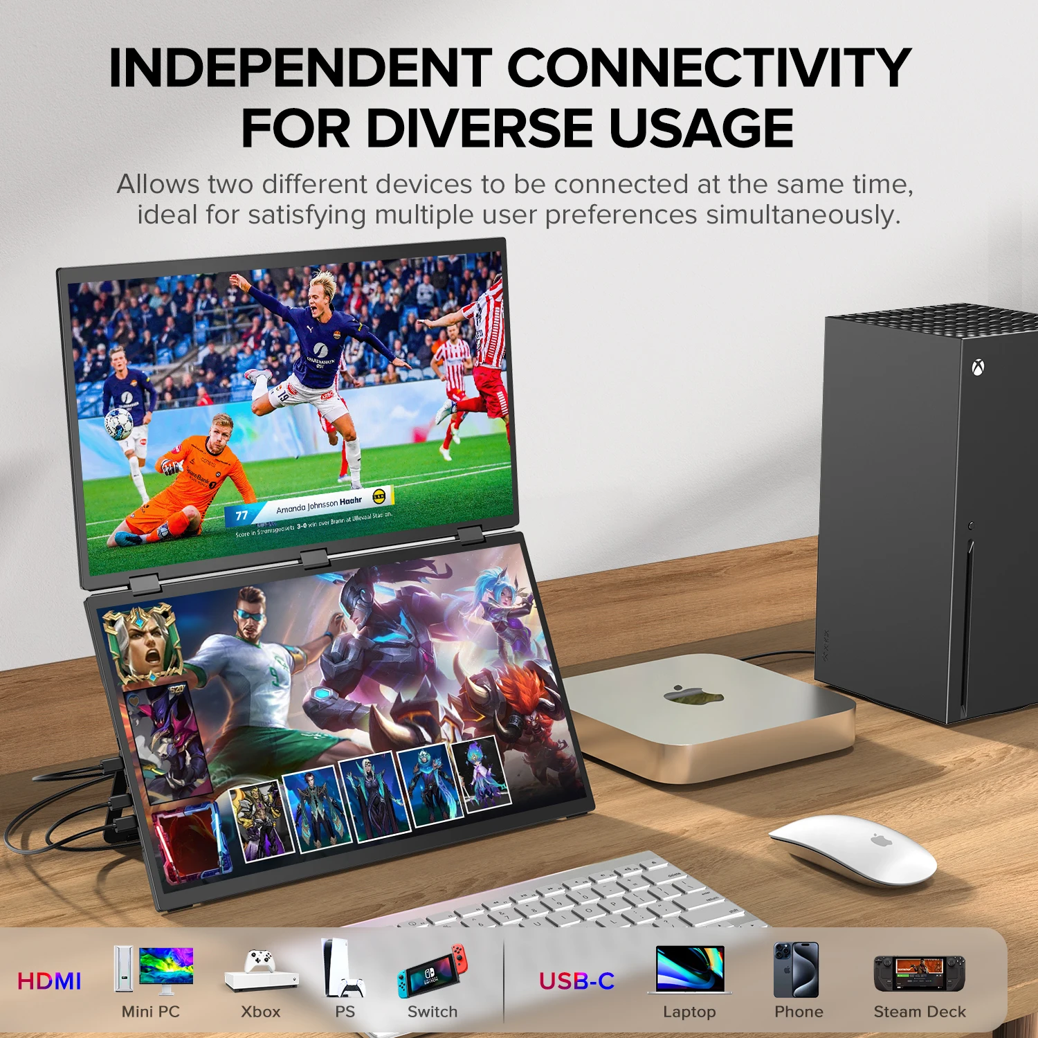 UStation Δ / Delta Plus Stacked Monitor No Drive Required Laptop Dual Screen Folding 18.5