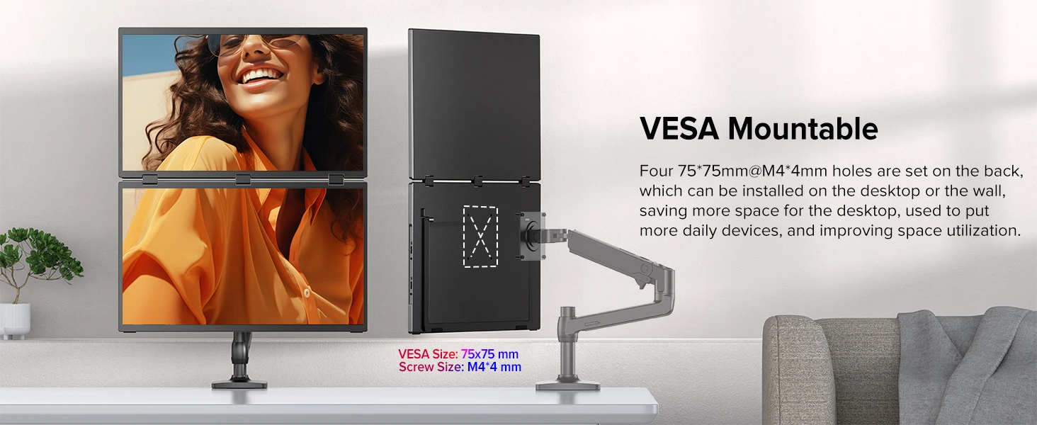 UStation Δ / Delta Plus Stacked Monitor No Drive Required Laptop Dual Screen Folding 18.5