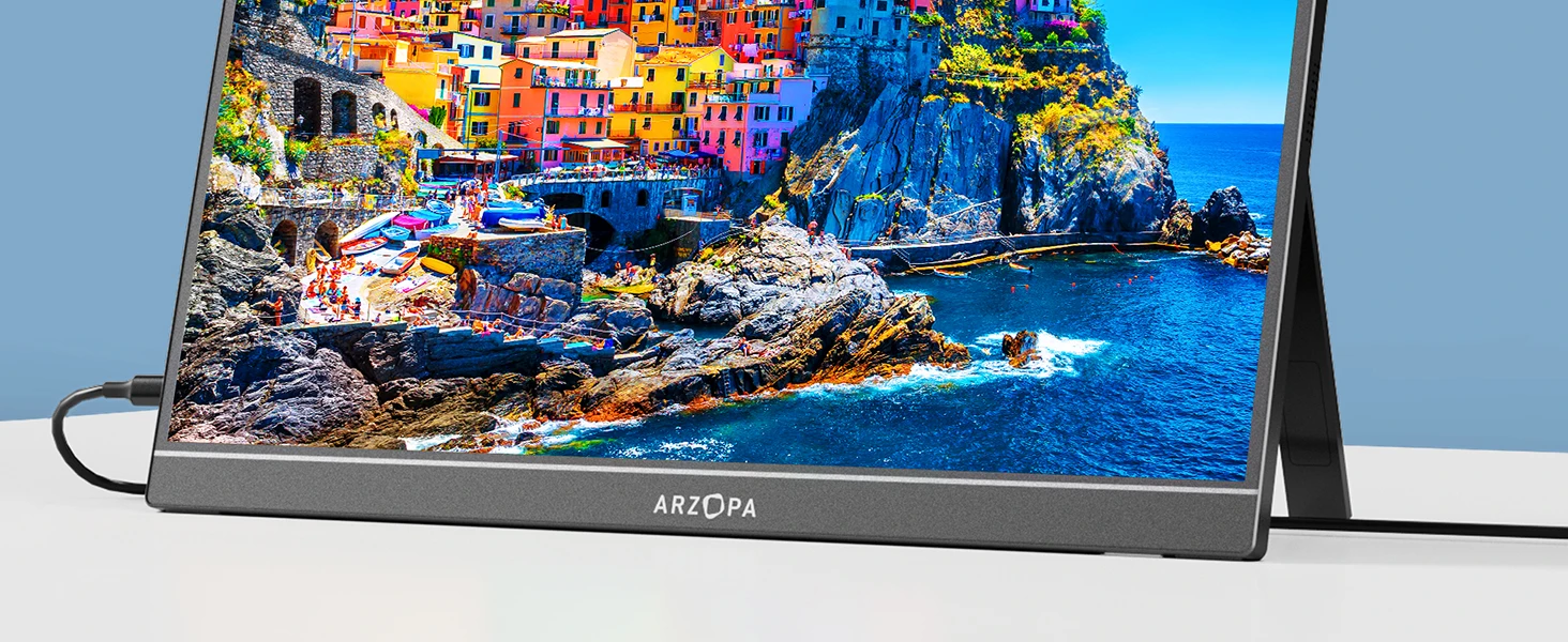 ARZOPA 17.3 FHD Portable Monitor 1080P External Display IPS Screen with USB C mini-HDMI Port for Laptop Mac PC Xbox PS Switch
