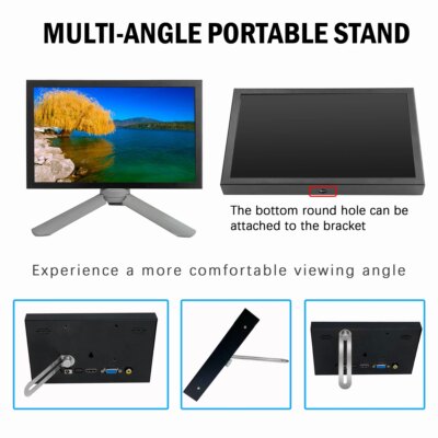 laptop 7 Inch Mini TFT Monitor 1024x600 high pixel LCD Screen Display With HD/VGA/AV Video Input For Home Security Camera - Image 3