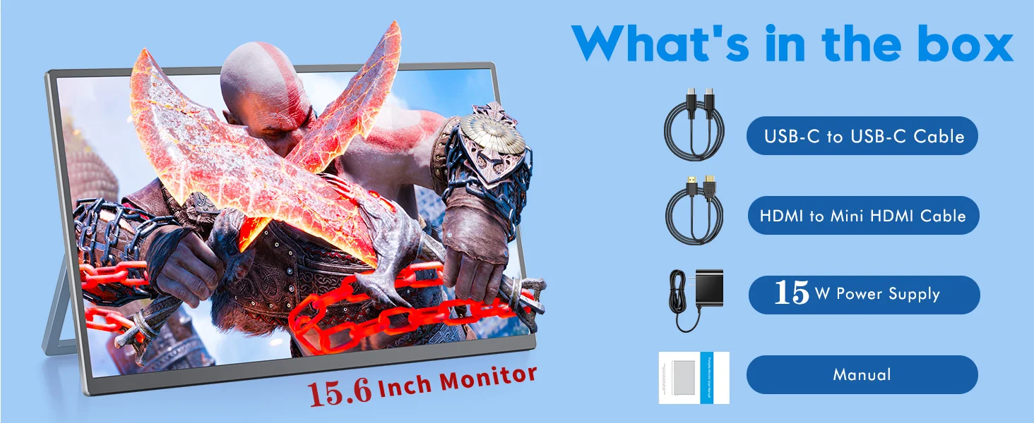 Bimawen 15.6inch Portable Monitor 1080P FHD IPS with Stand 180° Adjustable Travel Monitor for Laptop Mac PC Xbox PS4/5 Switch Bimawen 15.6inch Portable Monitor 1080P FHD IPS with Stand 180° Adjustable Travel Monitor for Laptop Mac PC Xbox PS4/5 Switch