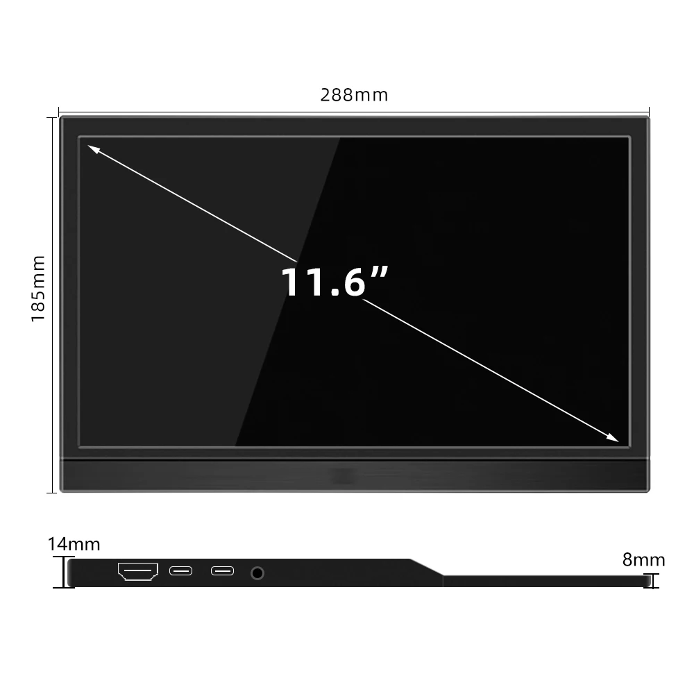 11.6″ Touch Portable Monitor 1366X768 lcd display Laptop second screen Gaming Extended Display For Switch/PS4/Xbox/Raspberry Pi