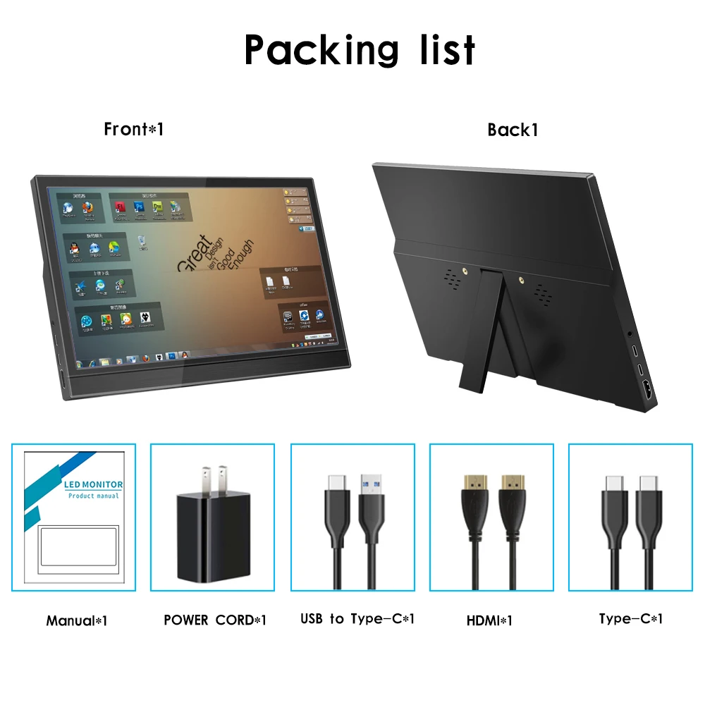 11.6″ Touch Portable Monitor 1366X768 lcd display Laptop second screen Gaming Extended Display For Switch/PS4/Xbox/Raspberry Pi