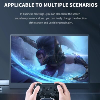 HGFRTEE 14.1inch Mobile Portable Monitor IPS Second Game Screen Extended Display for Laptop with Bracket For xbox/raspberry Pi - Image 4