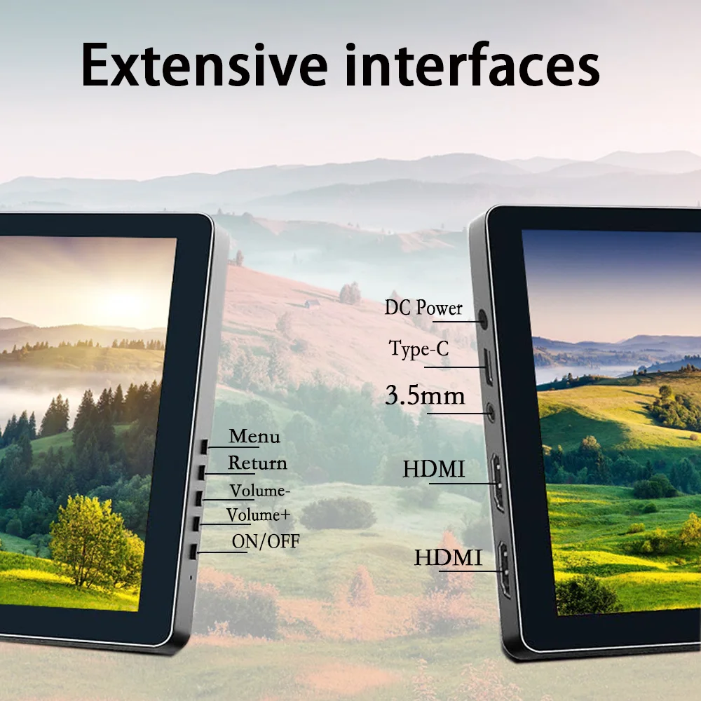 10.1 Inch Portable Monitor Touchscreen 1920x1200 IPS Panel 60Hz Pc gamer Laptop Pc displays  HDMI Compatible With PC Raspberry