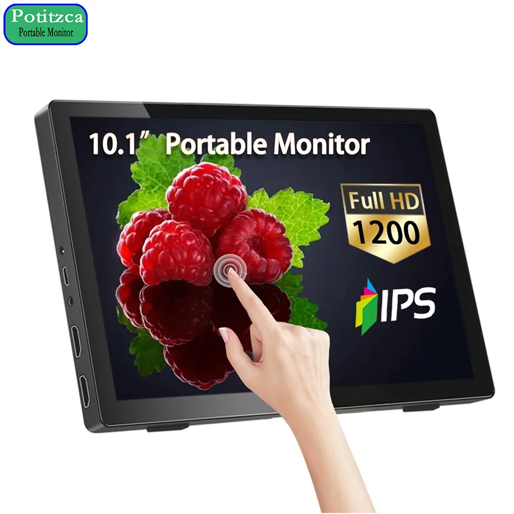 10.1 Inch Portable Monitor Touchscreen 1920x1200 IPS Panel 60Hz Pc gamer Laptop Pc displays  HDMI Compatible With PC Raspberry