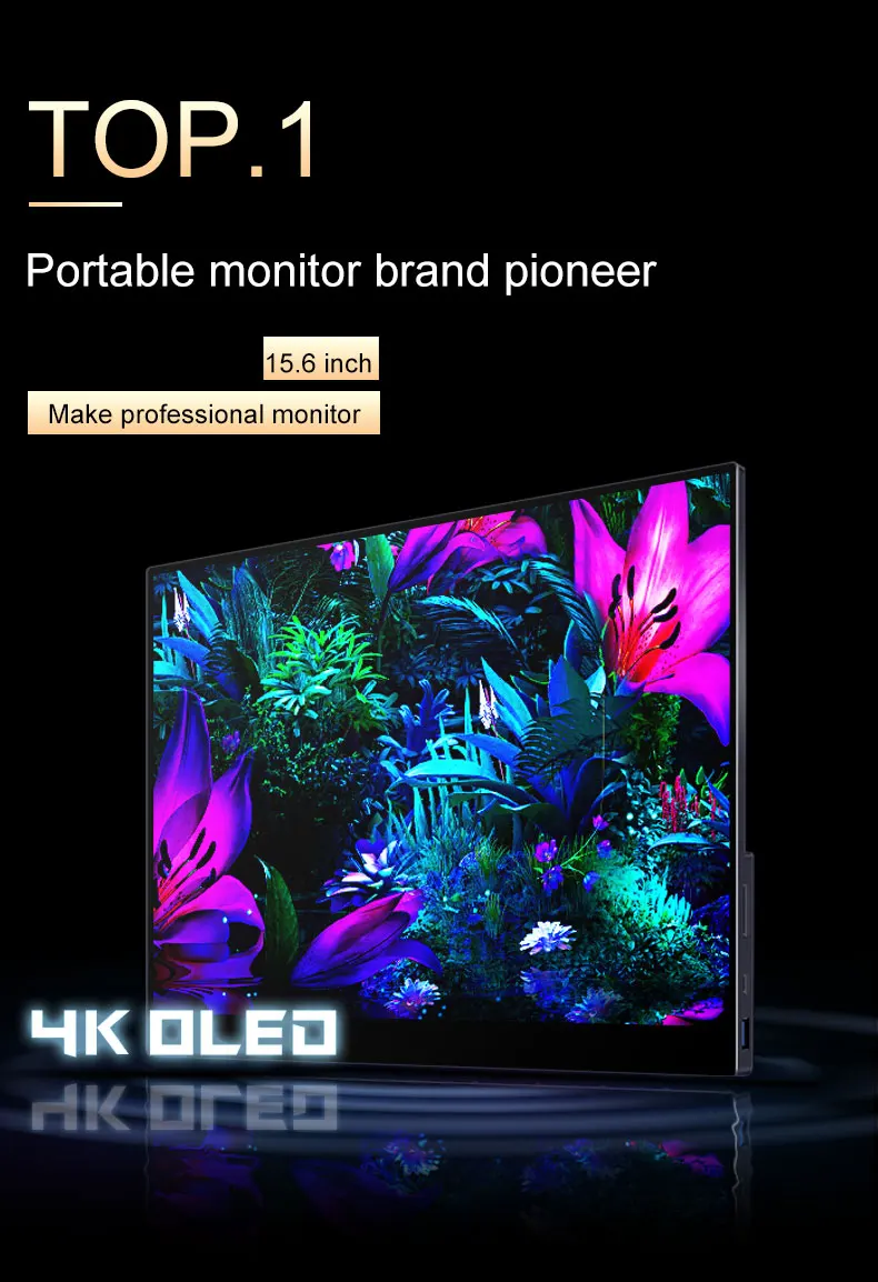 15.6 / 13 Inch 4K OLED Touch Screen Portable Monitor 550Nit USB-C HDMI-Compatible External Gaming Monitor for Xbox Switch Laptop 15.6 / 13 Inch 4K OLED Touch Screen Portable Monitor 550Nit USB-C HDMI-Compatible External Gaming Monitor for Xbox Switch Laptop