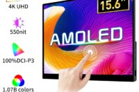 15.6 / 13 Inch 4K OLED Touch Screen Portable Monitor 550Nit USB-C HDMI-Compatible External Gaming Monitor for Xbox Switch Laptop
